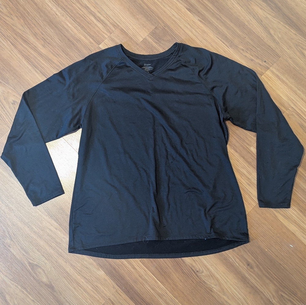 Black Climate Right By Cuddl Duds Insulated Shirt With Thumb Holes Size XXL